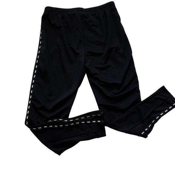 Victoria's Secret PINK Black Joggers/Track Pants, Fleece, Logo on Side Leg, M - Picture 6 of 13